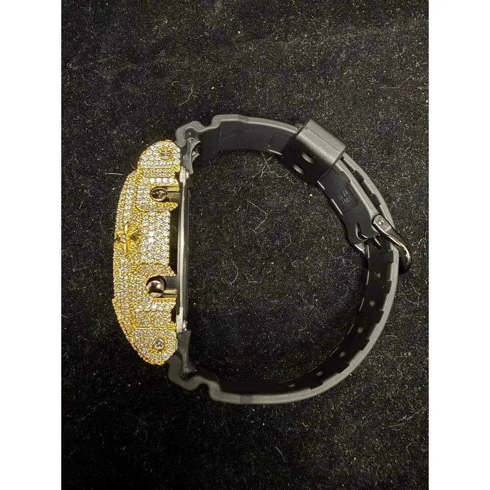 Casio G-Shock DW6900 Custom Iced Moissanite Watch VVS1 D Color Bust Down Digital